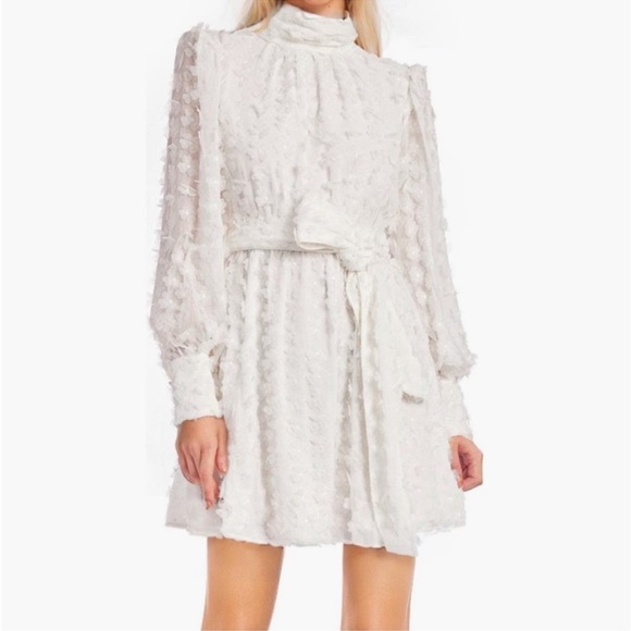 Jewel by Badgley Mischka Elegant White Textured Dress - Picture 5 of 11